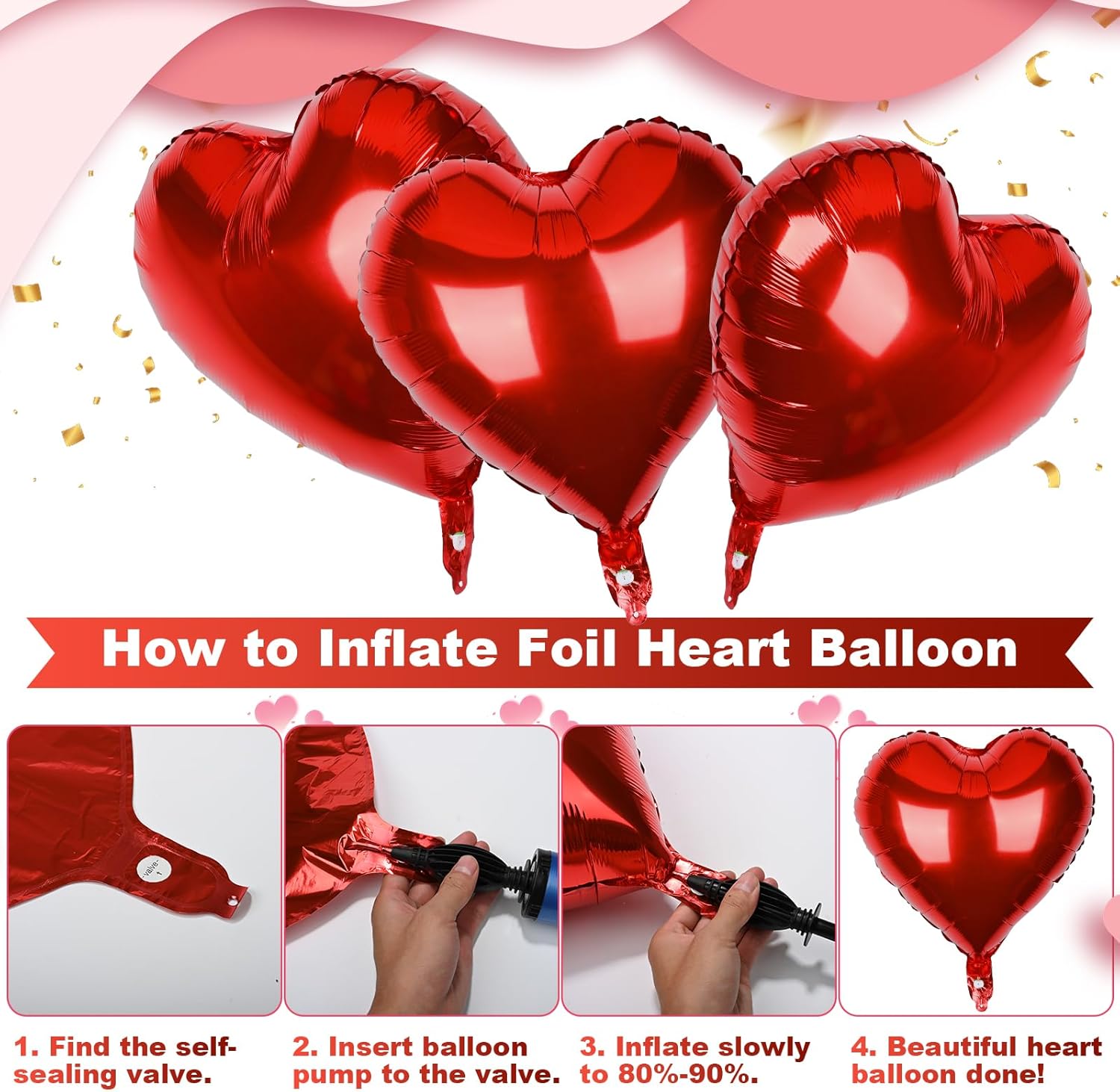 Red Heart Foil Balloon – 91.4 cm