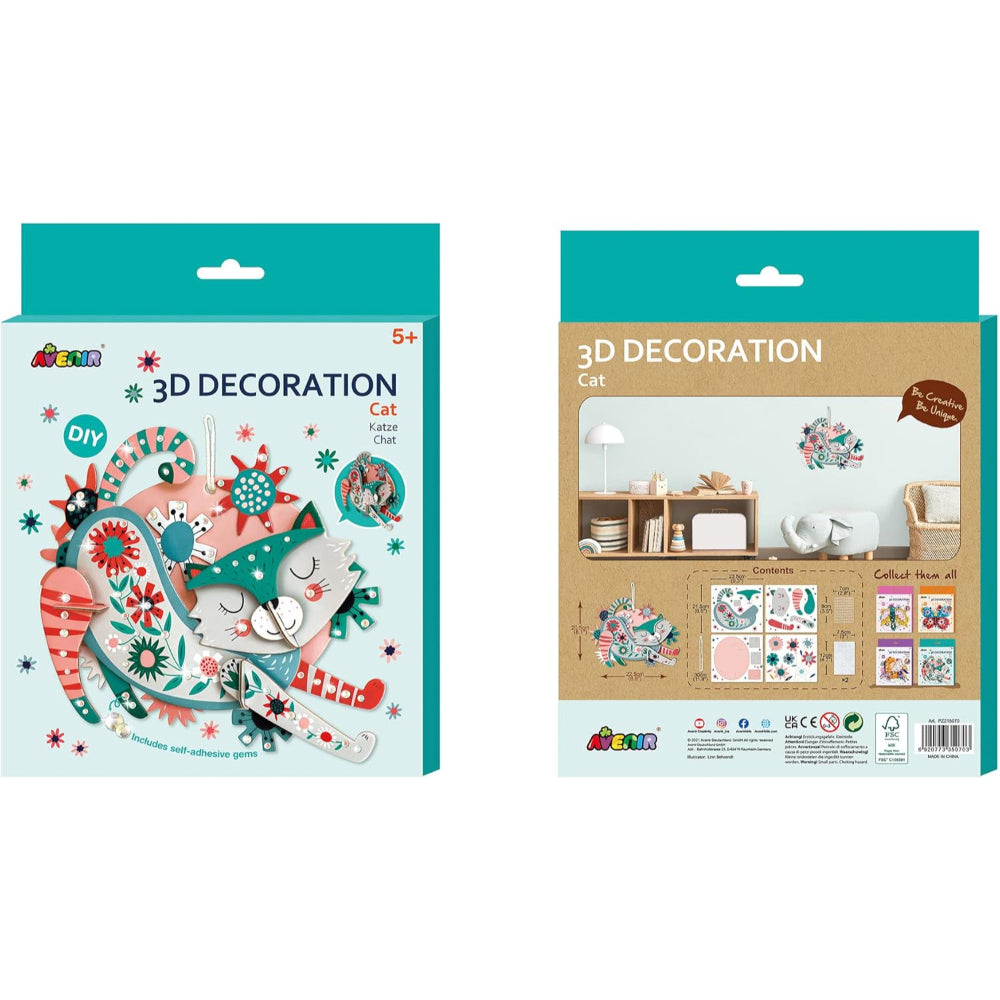 Avenir 3D Decoration Cat – 16 Pcs