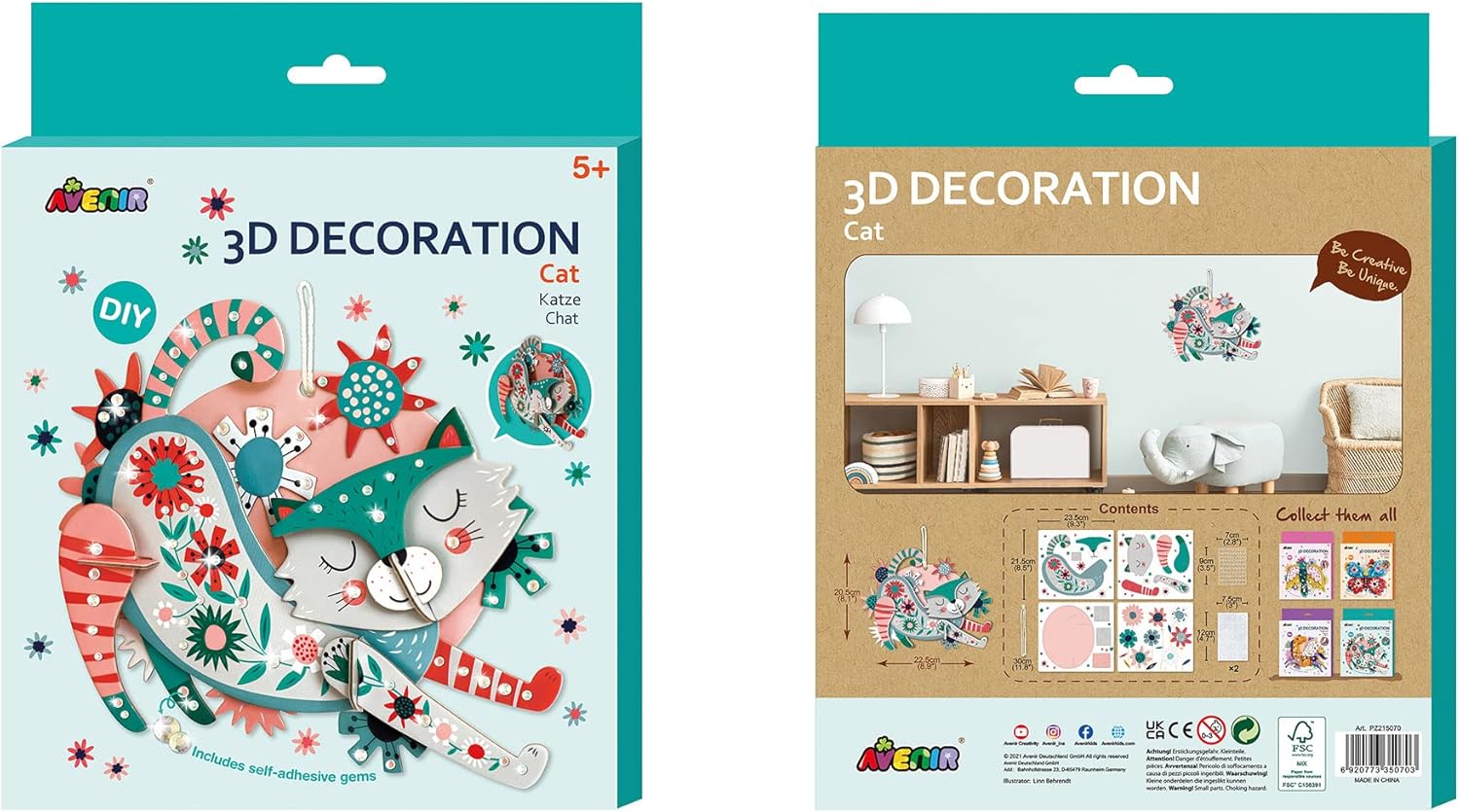 Avenir 3D Decoration Cat - 23 Pcs