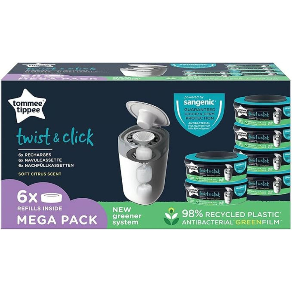 Tommee Tippee Sangenic Refill Cassette 'Twist & Click' Value Pack - 6 Pcs