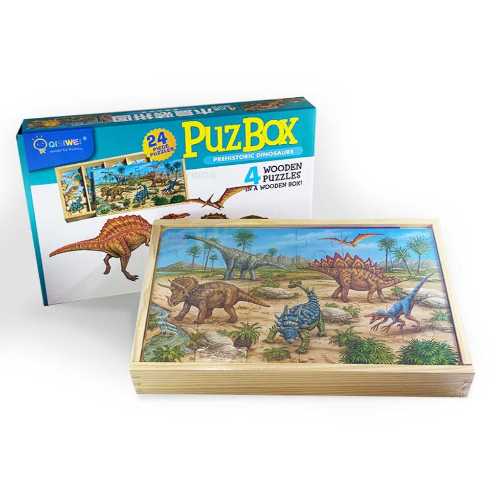 "PuzBox" Prehistoric Dinosaurs Puzzle Set – 24 Pcs - Toys - Qisiwe