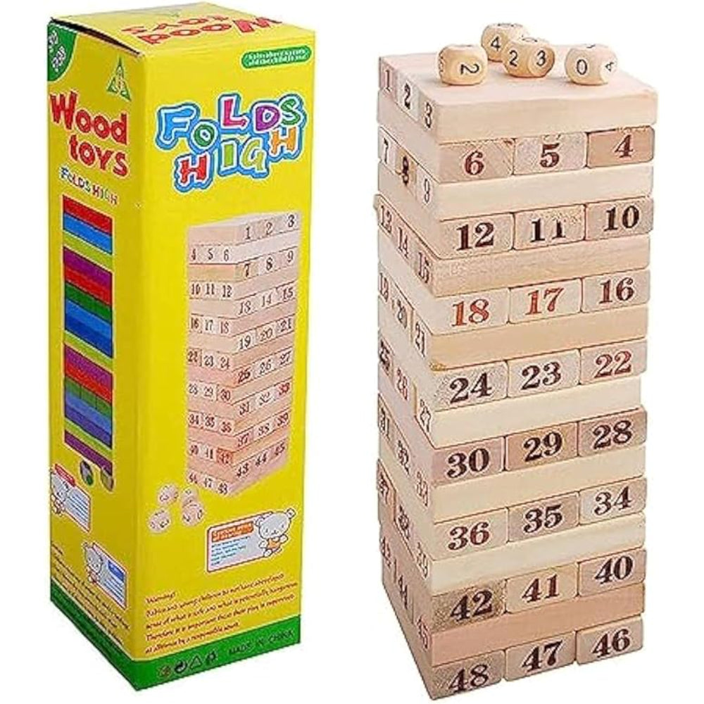 Folds High Wooden Number Block Stacking Game - Toys - Bright Future