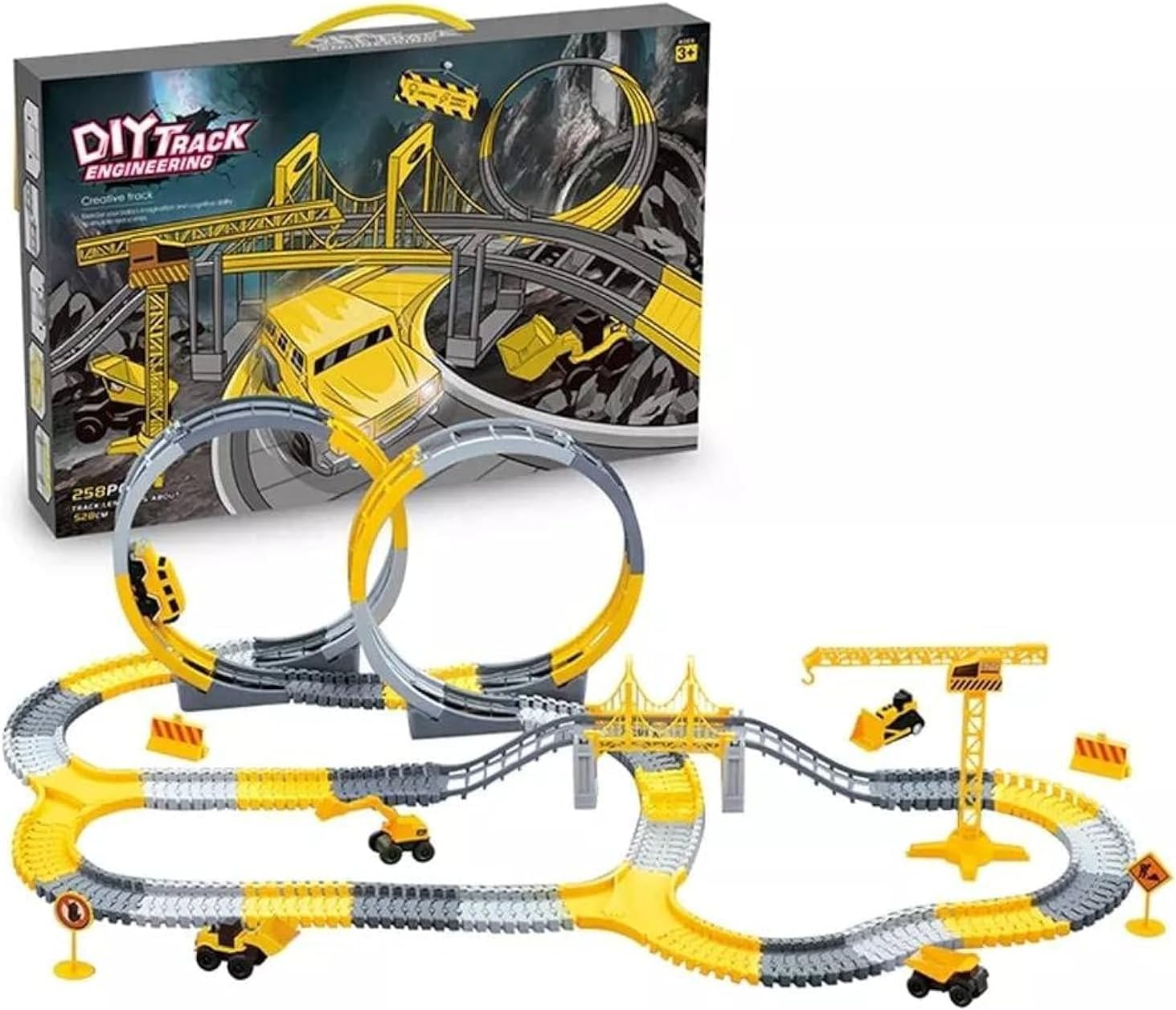 258 PCS Construction Race Track Set – Build, Create & Play