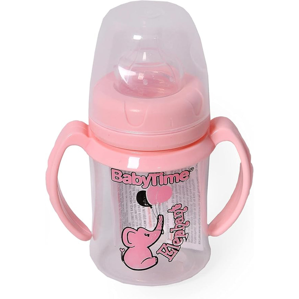 Baby Time PP Wide Neck Bottle With Handle 150cc – Pink