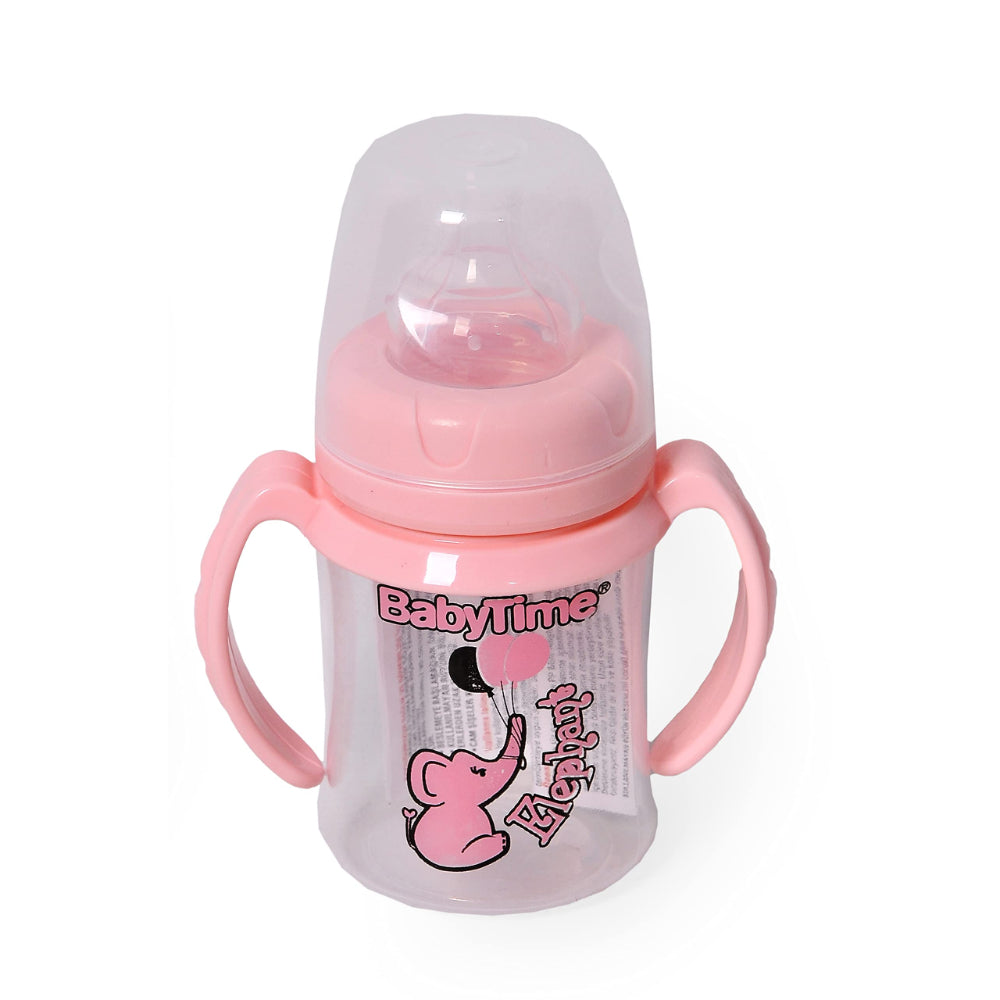 Baby Time Baby Feeding Bottle With Handles 250ml – Pink