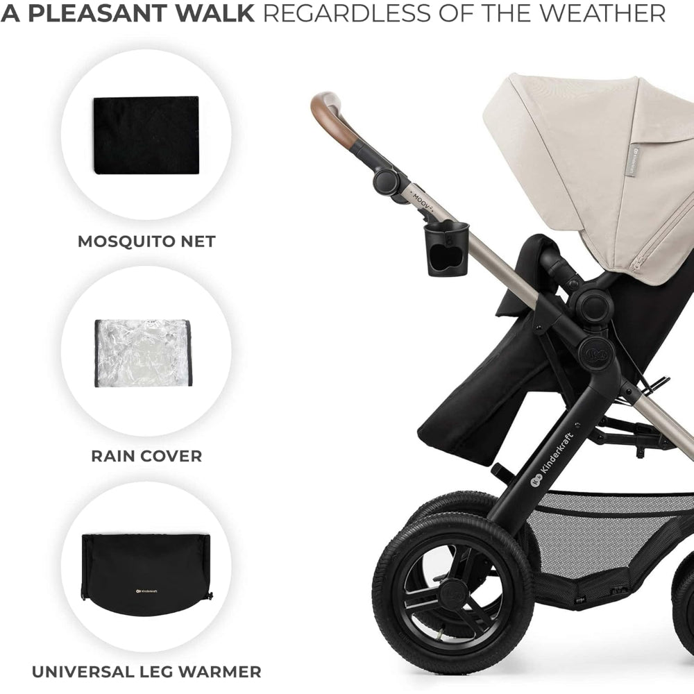 Kinderkraft Moov 2 Air Stroller With Flip Arm (3in1)