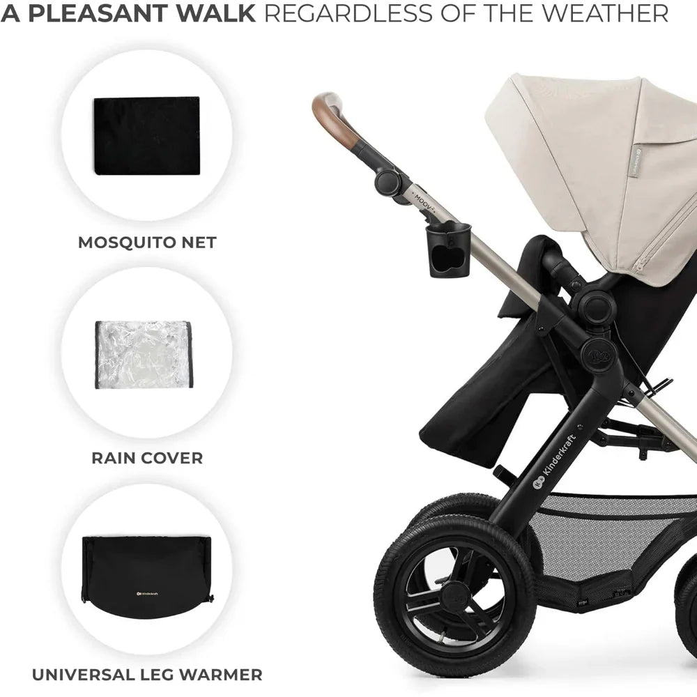 Kinderkraft Moov 2 Air Stroller With Flip Arm (3in1)