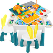 Large Building Blocks Table with Rabbit Chair – 220 Building Blocks