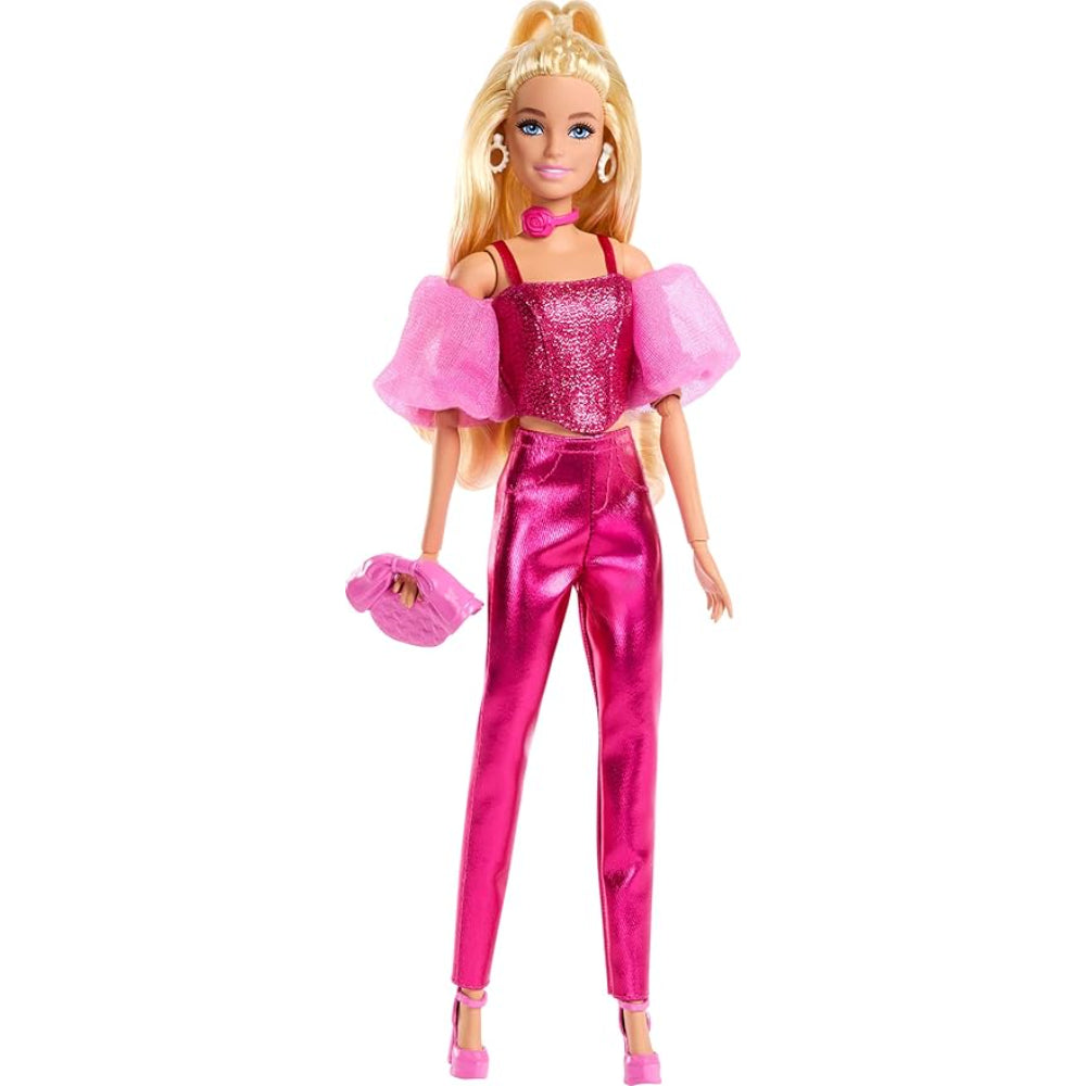 Mattel Barbie Deluxe Style Fashion Doll – Metallic Pink Outfit and Accessories - Toys