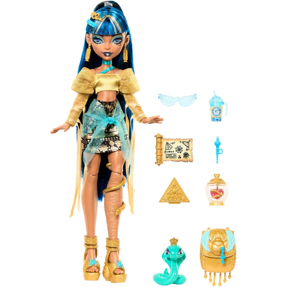 Mattel Monster High Cleo De Nile Fashion Doll – Pet Hissette and Accessories - Toys