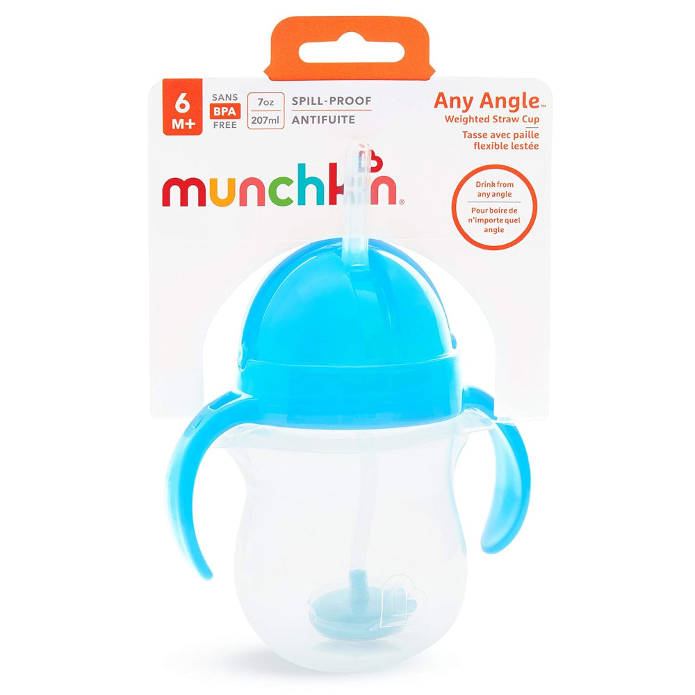 Munchkin Any Angle™ Click Lock Weighted Straw Trainer Cup 7 oz - Blue