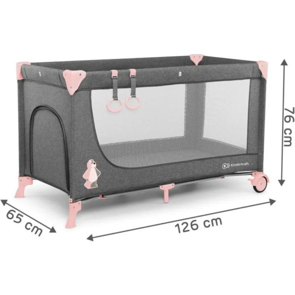 Kinderkraft Joy Folding Bed - Pink
