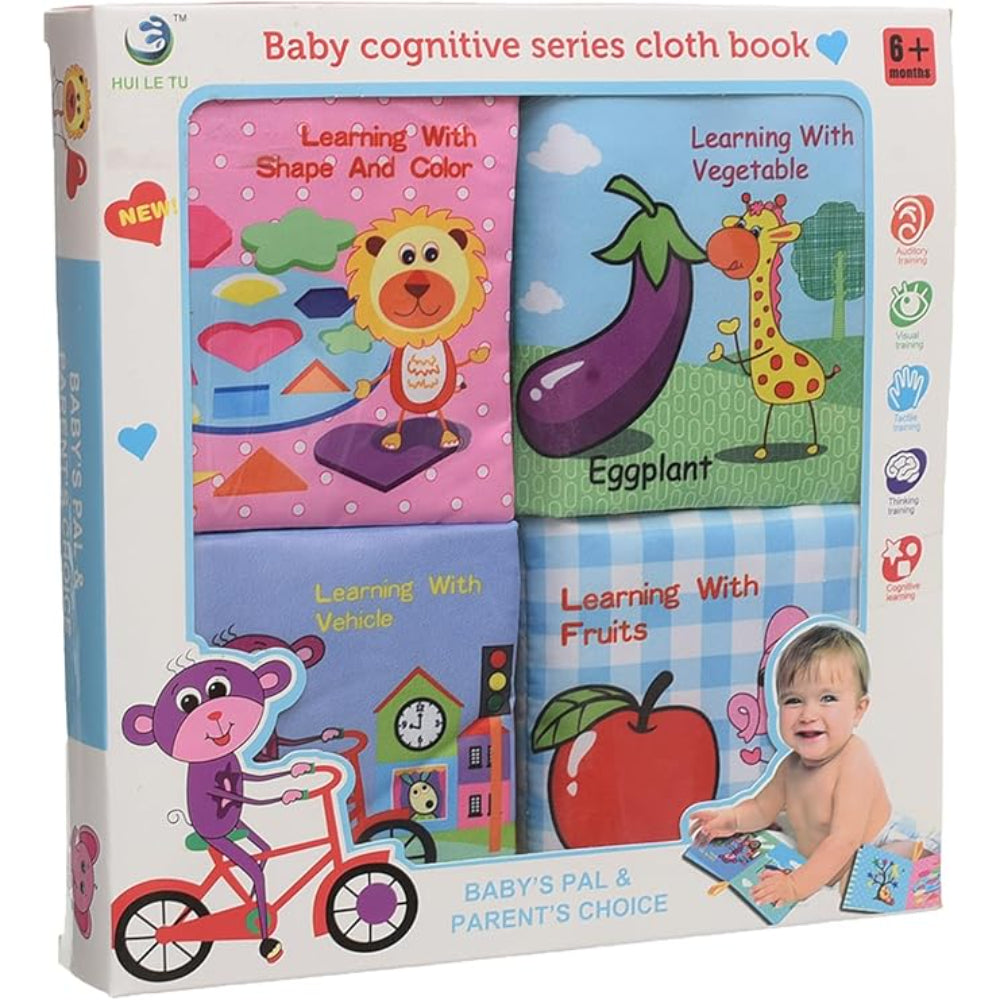 Baby Cognitive Soft Books Set – 4 in 1 Learning Books