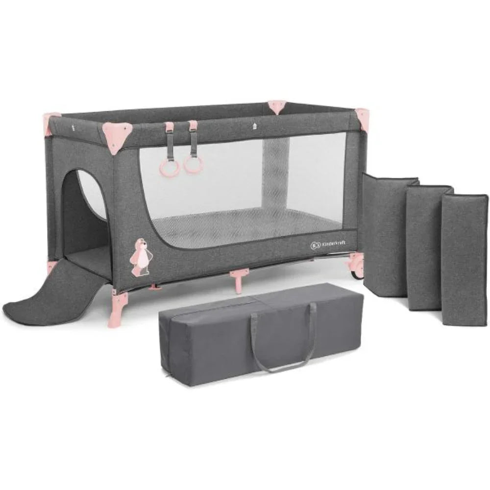 Kinderkraft Joy Folding Bed - Pink