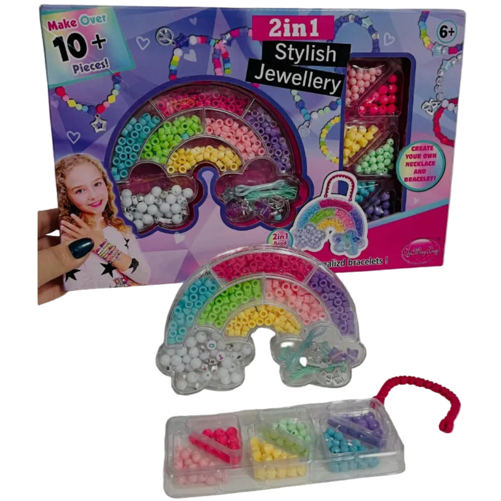 2-in-1 Stylish Jewellery Bead and Bracelet-Making Kit