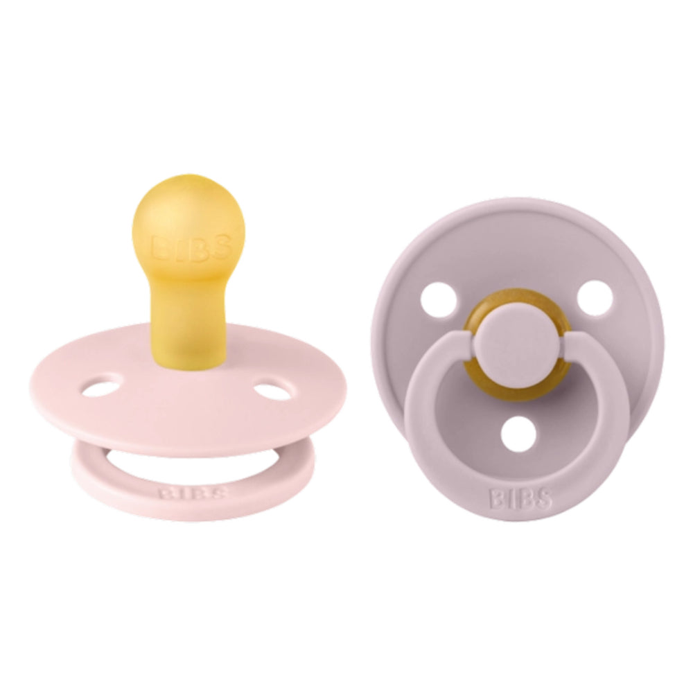 BIBS Colour Natural Rubber Pacifiers Size 2 – Blossom & Dusky Lilac (Pack of 2)