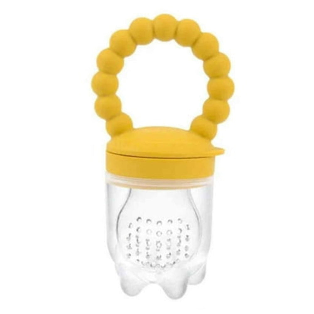 True Gold Silicone Food Feeder with Handle – Yellow