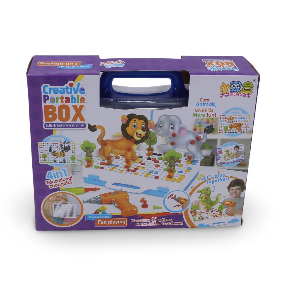 Creative Portable Box Animals Building Block Set – 198 Pcs