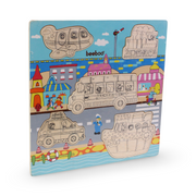 Wooden Coloring Puzzle – Transportation