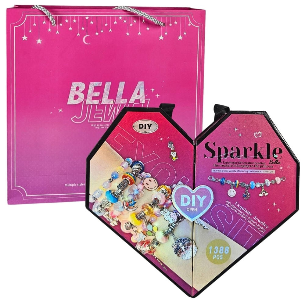 Sparkle Heart Bead Kit – Colorful Mix