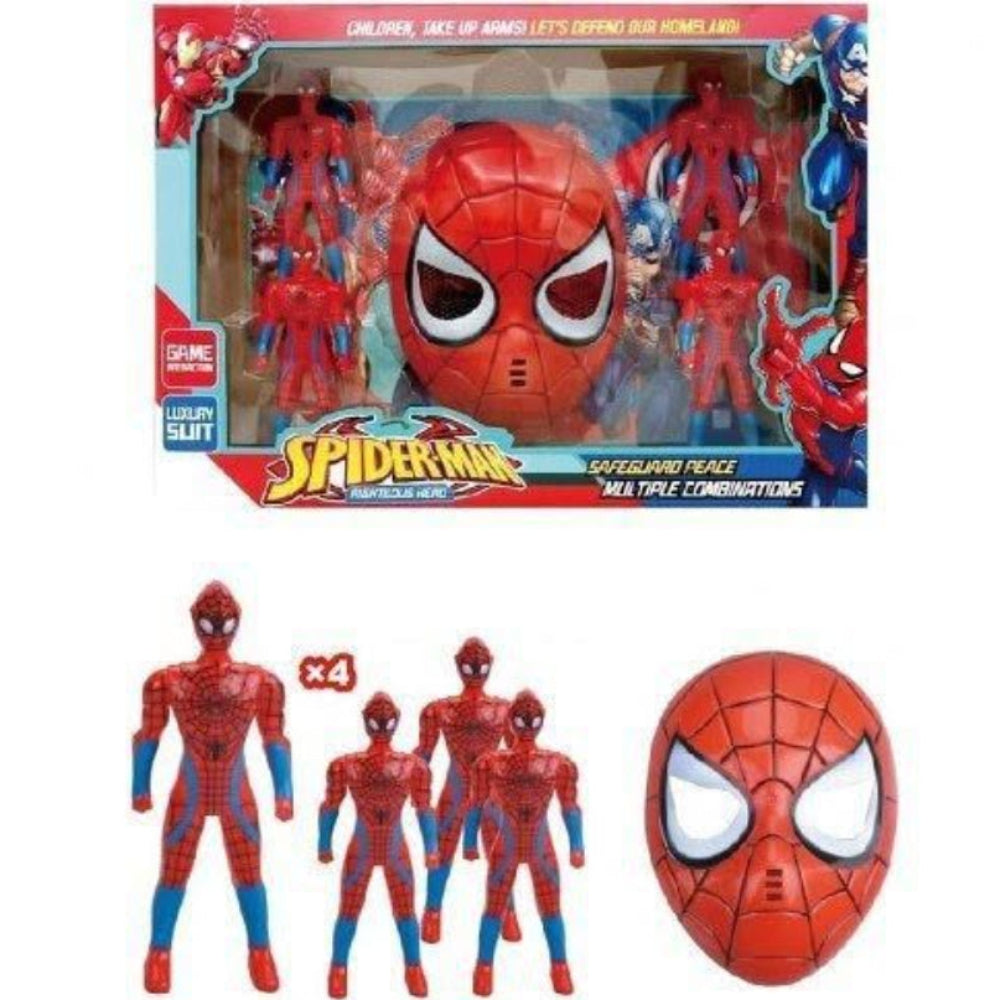 Spider-Man Righteous Hero Action Figure & Mask Playset – 4 Pcs