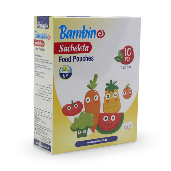 Granzia Bambino Sacheleta Food Pouches 125g – 10 Pcs - Baby Essentials