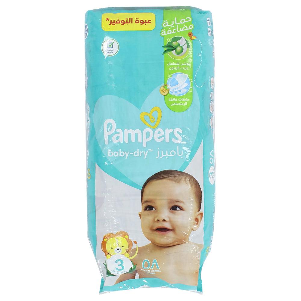 Pampers 58-Piece Baby Dry Diapers, Size 3, Maxi, 6-10 kg - Ourkids - Pampers