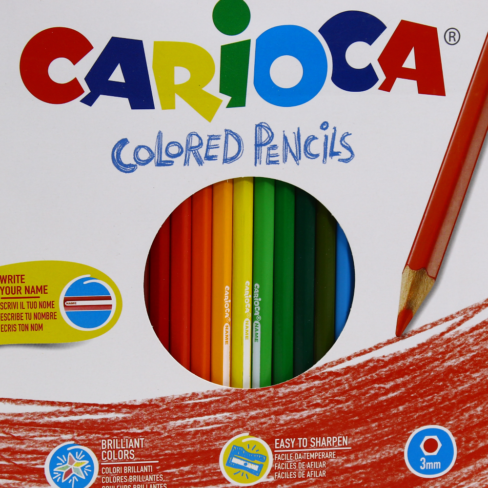 Carioca Wooden Colored Pencils – 24 Colors