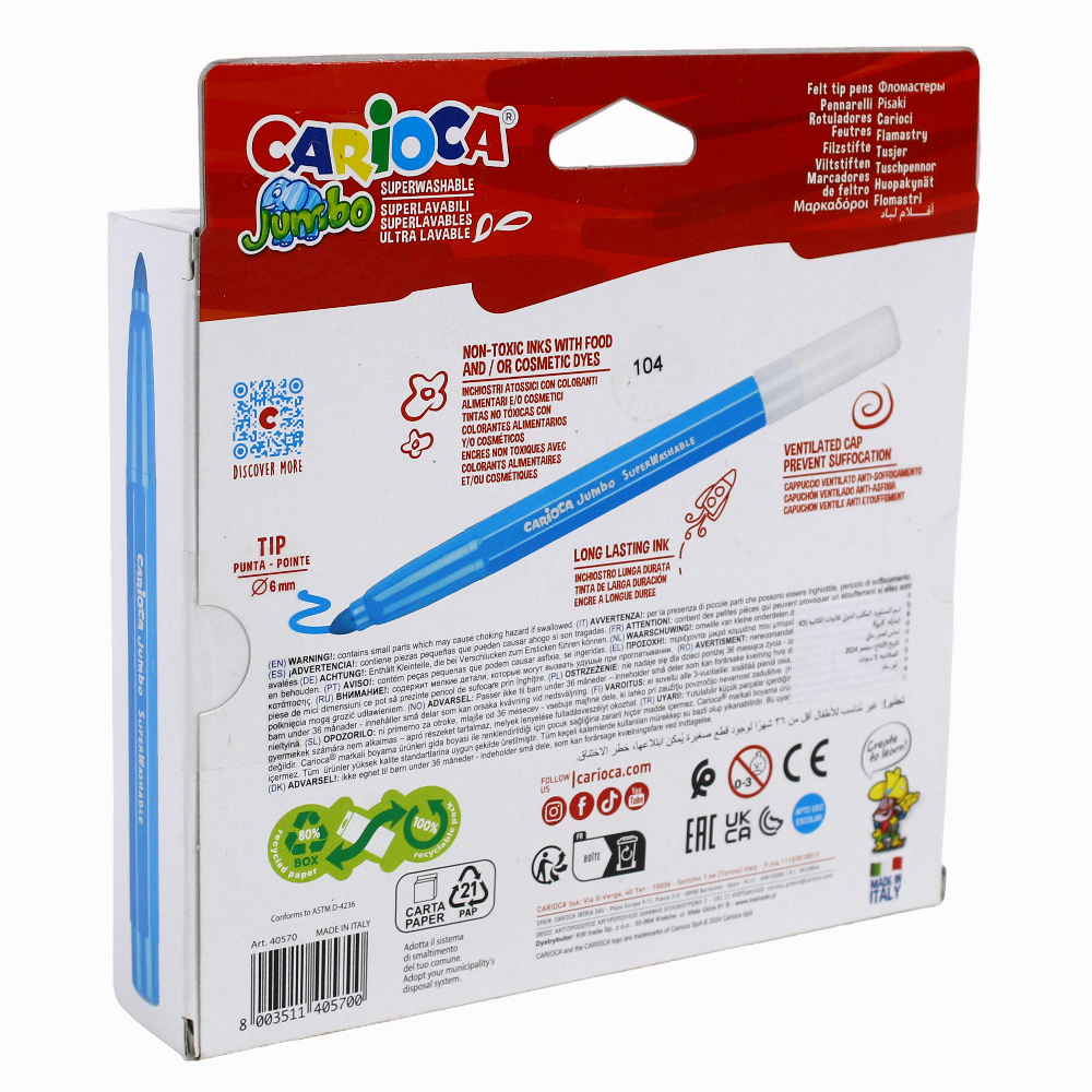 Carioca Jumbo Flowmaster Colours – 24 Colors