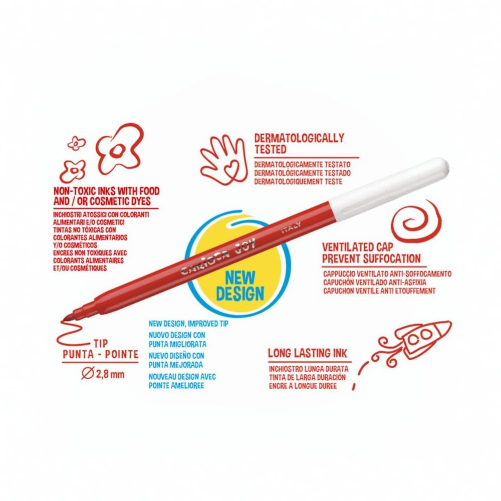 Carioca Joy Super Washable Pen – 12 Colors