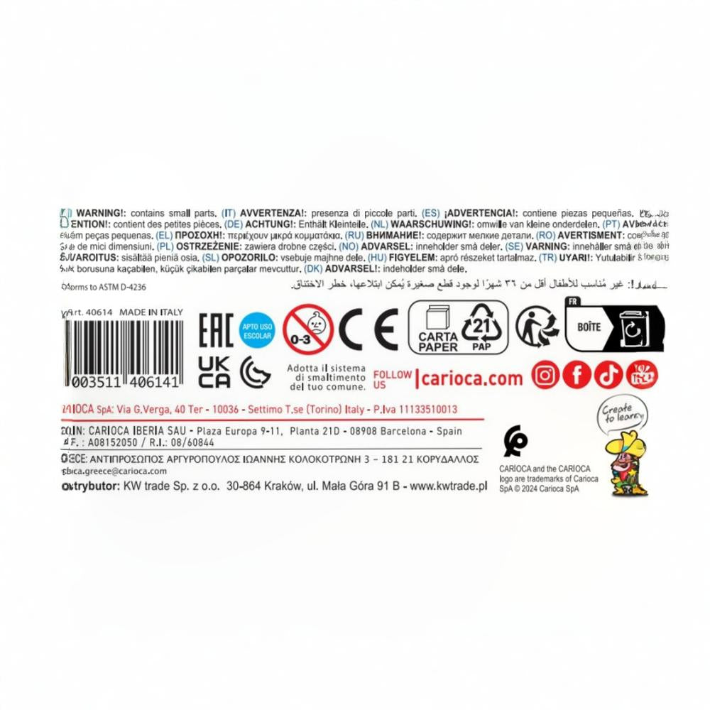 Carioca Joy Super Washable Pen – 12 Colors