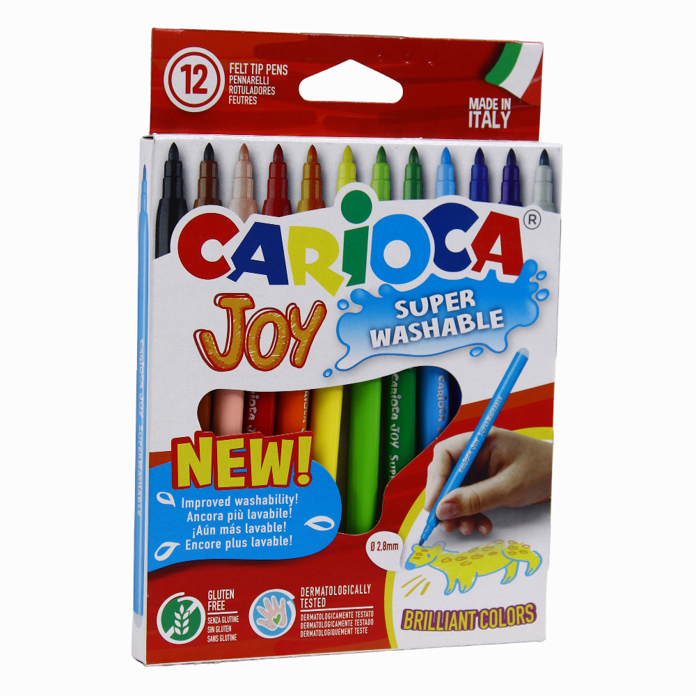 Carioca Joy Super Washable Pen – 12 Colors