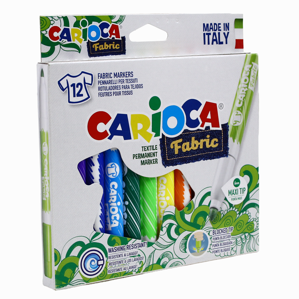 Carioca Fabric Markers – 12 Colors