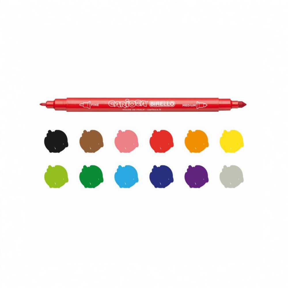 Carioca Double Tip Coloring Pens – 12 Colors