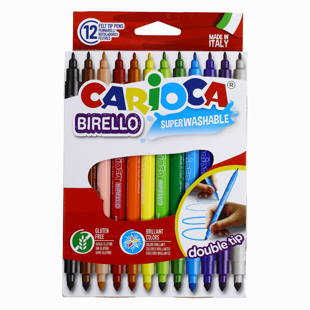 Carioca Double Tip Coloring Pens – 12 Colors