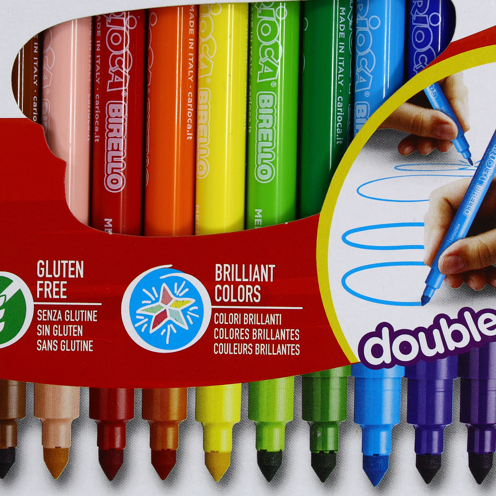 Carioca Double Tip Coloring Pens – 12 Colors