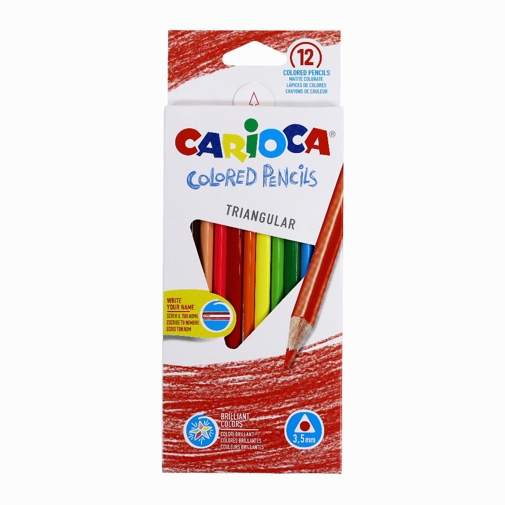 Carioca Triangular Colored Pencils – 12 Color