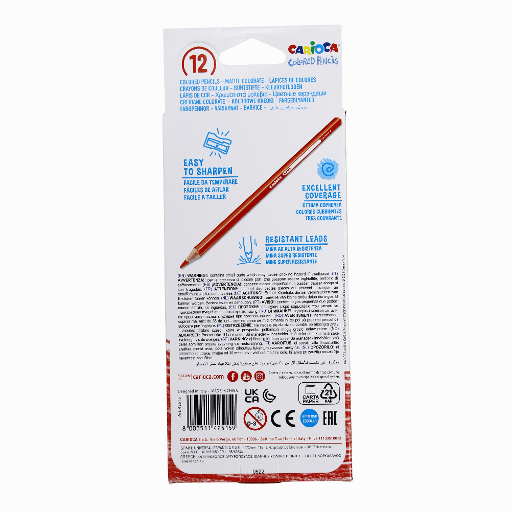Carioca Triangular Colored Pencils – 12 Color