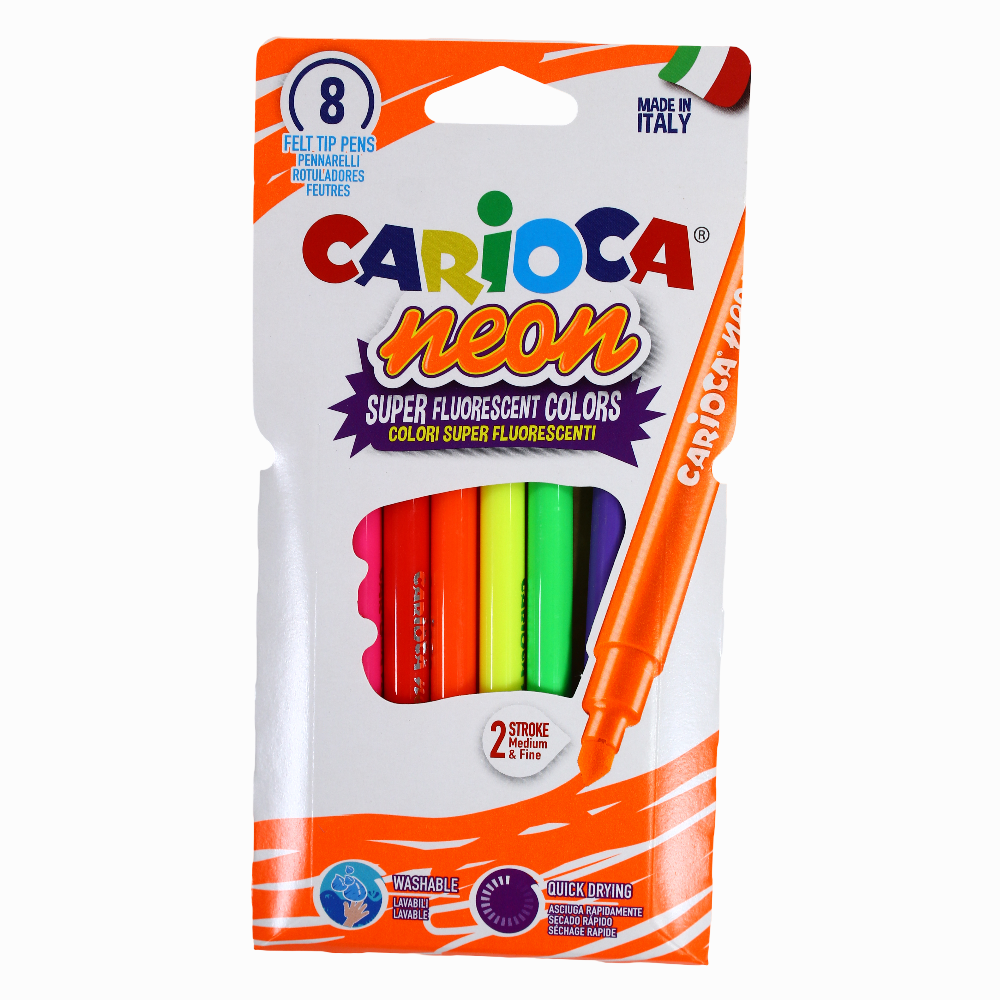 Carioca Neon Markers – 8 Colors