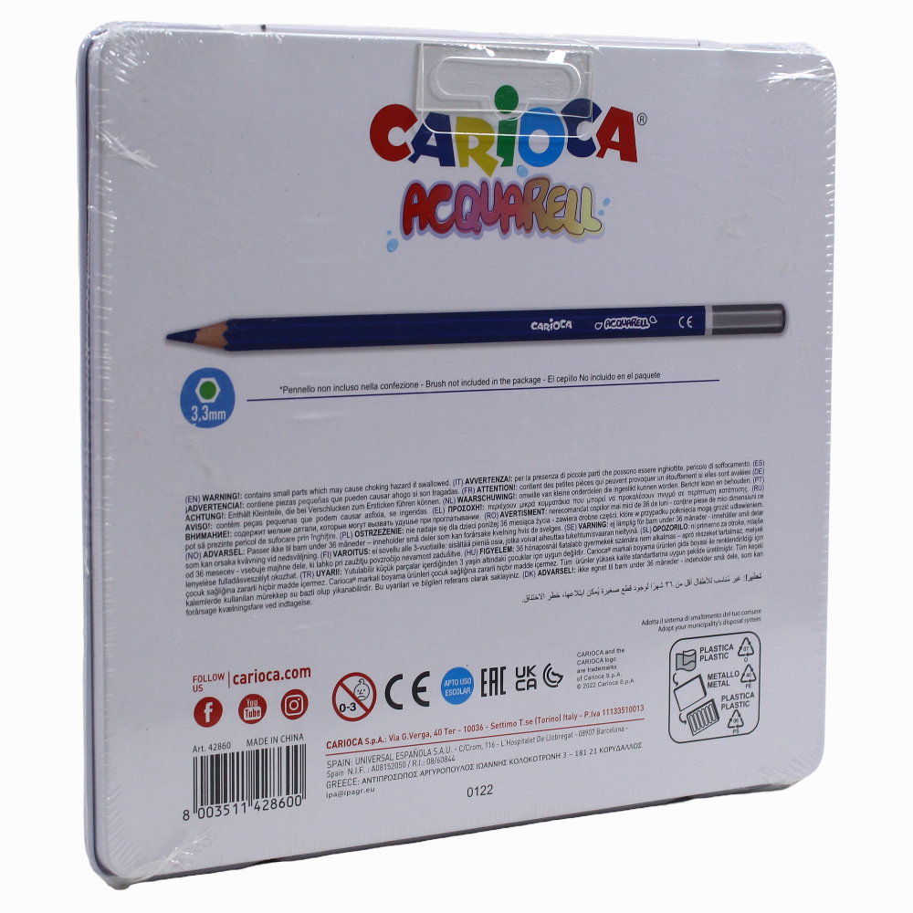 Carioca Acquarell in Metal Box – 24 Colors