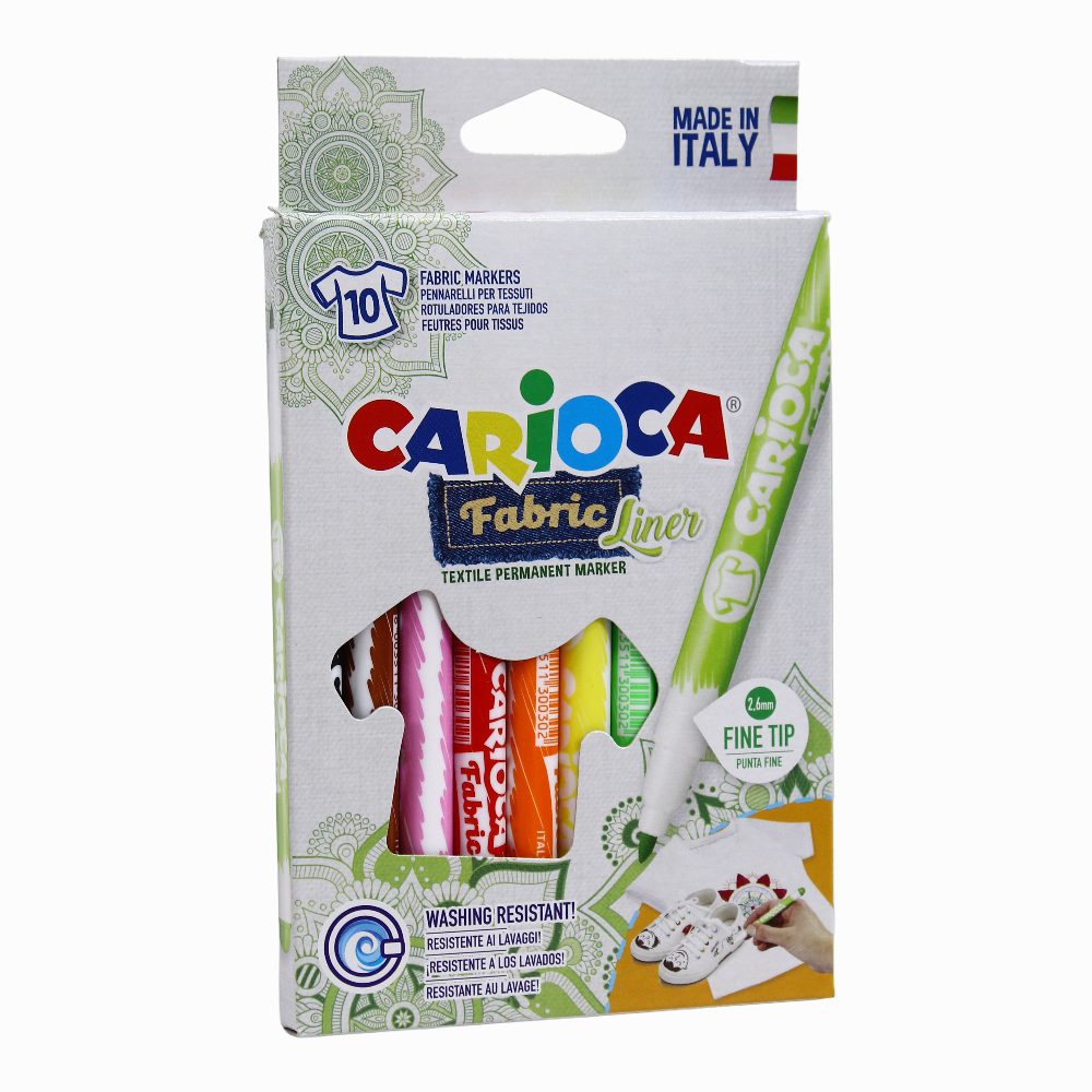 Carioca Fabric Fine Tip Liners – 10 Colors