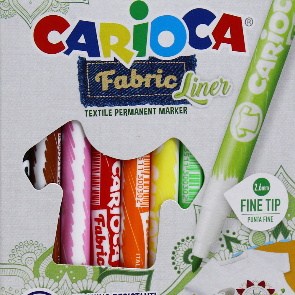 Carioca Fabric Fine Tip Liners – 10 Colors