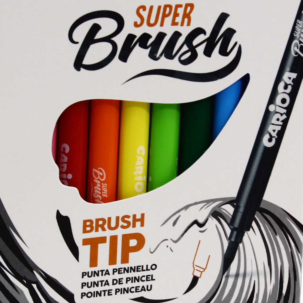 Carioca Brush Tip Coloring Pens – 10 Colors