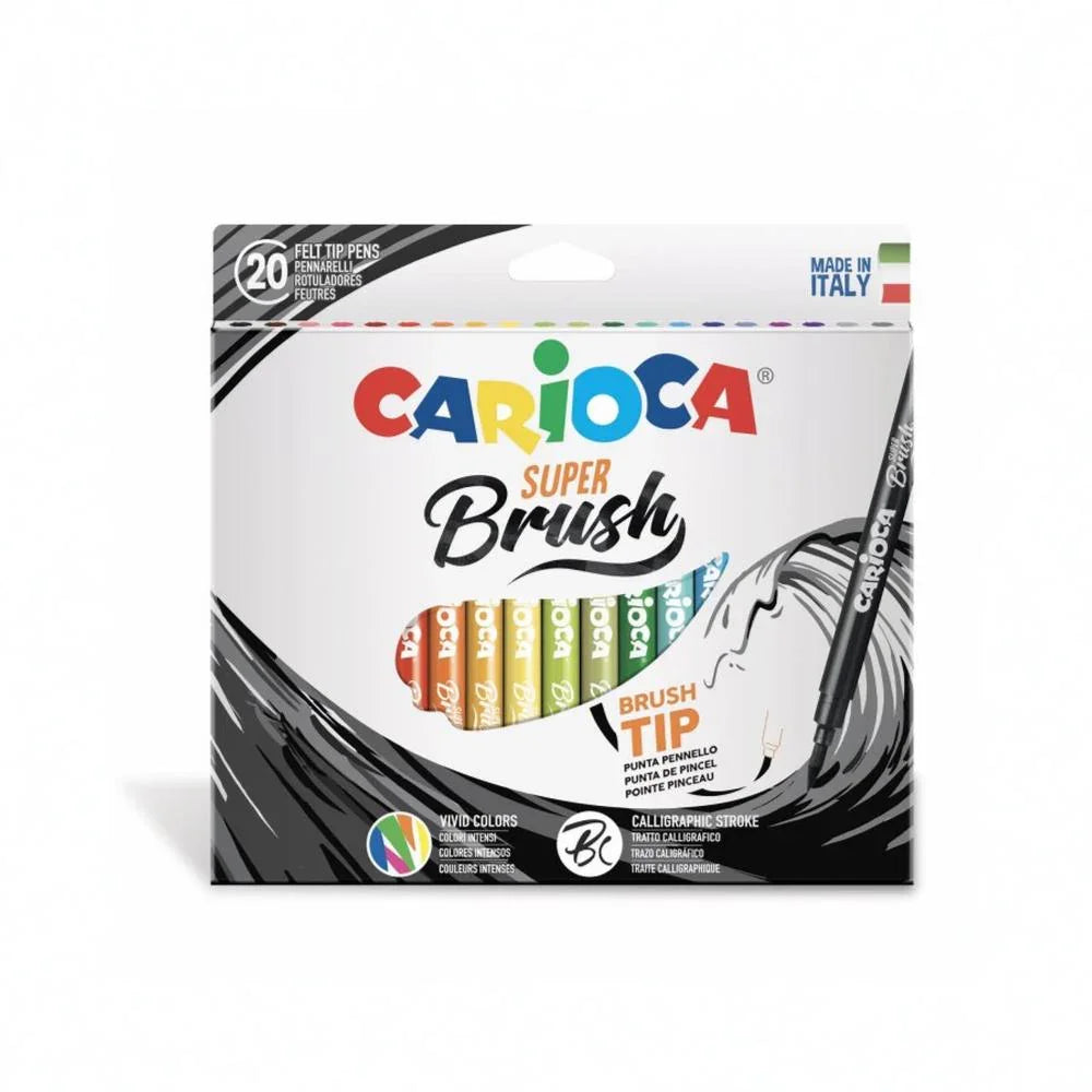 Carioca Pens With Brush Tip – 20 Colors - School