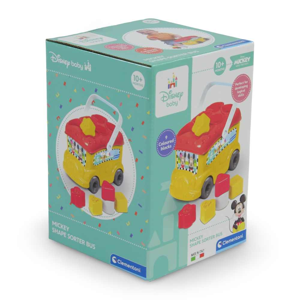 Clementoni Mickey Mouse Shape Sorter Bus Learning Toy