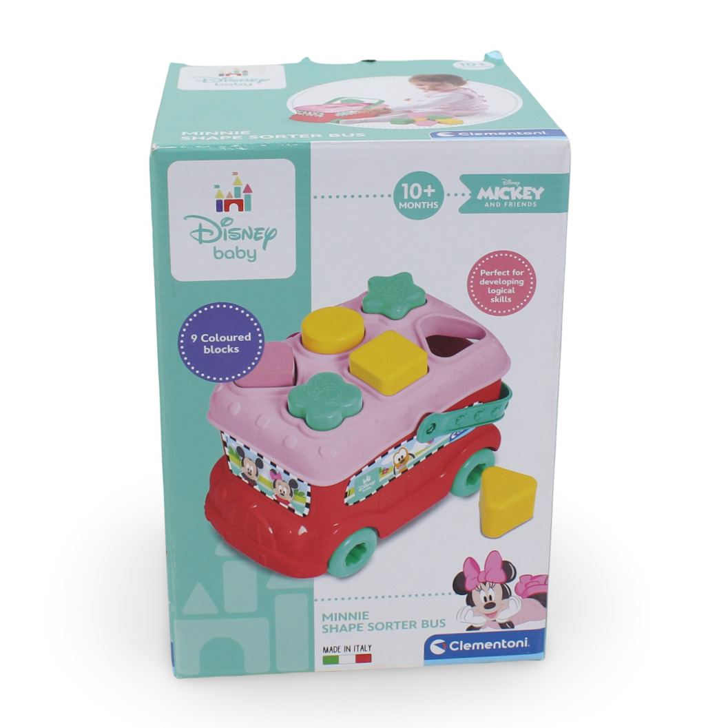 Clementoni Minnie Mouse Shape Sorter Bus Learning Toy