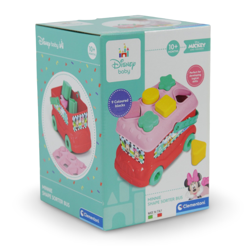 Clementoni Minnie Mouse Shape Sorter Bus Learning Toy - Toys