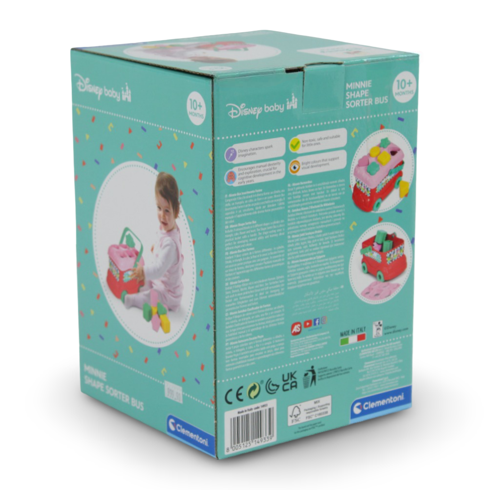 Clementoni Minnie Mouse Shape Sorter Bus Learning Toy