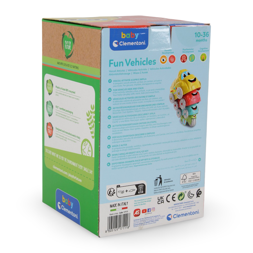 Clementoni Fun Vehicles Stack & Play Activity Toy