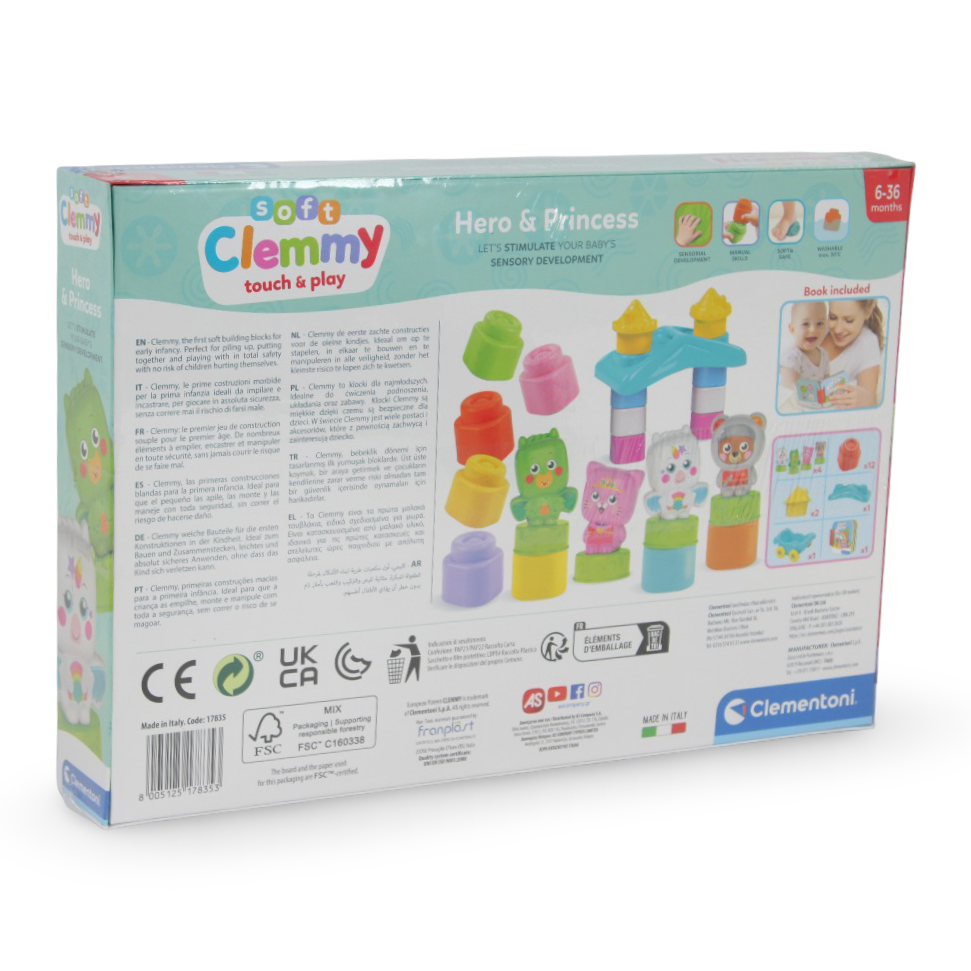 Clementoni Soft Clemmy Touch & Play Hero & Princess Baby Blocks